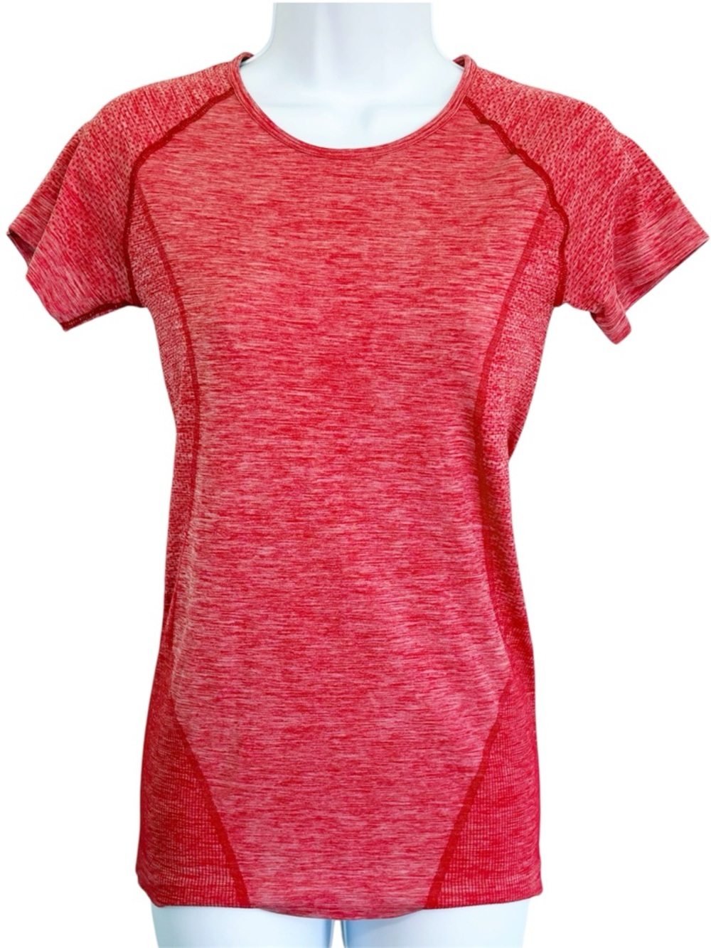 ZELLA Heather Red Fitted Performance Workout Running Top Small Athleisure